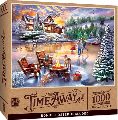 Master Pieces Puzzle Time Away Abendliches Schlittschuhlaufen 1000 Teile Puzzle-2
