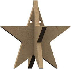 Gomille MDF Bastelfigur Stern 3D 10 cm mehrfarbig Dekoration