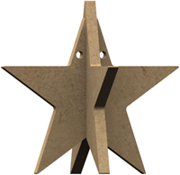 Gomille MDF Bastelfigur Stern 3D 10 cm mehrfarbig Dekoration