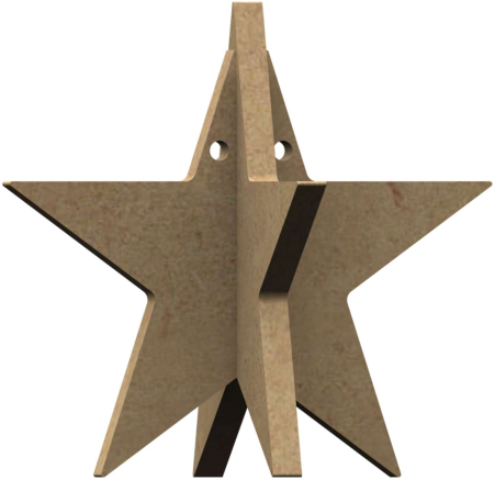 Gomille MDF Bastelfigur Stern 3D 10 cm mehrfarbig Dekoration