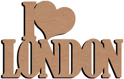 Gomille MDF Bastelfigur Dekoration I Love London 58 cm