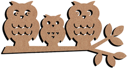 Gomille MDF Bastelfigur Eulenfamilie 58 cm Dekoration