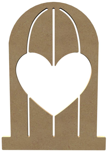 Gomille MDF Bastelspielzeug Vogelkäfig mit Herz 26 cm Dekoration