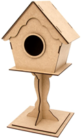 Hobbygruppe MDF-Bausatz Vogelhaus auf Fuß 15x15x32 cm