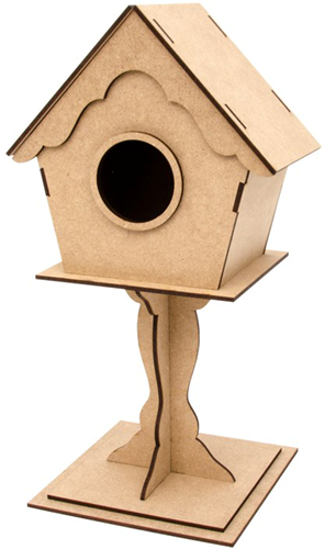 Hobbygruppe MDF-Bausatz Vogelhaus auf Fuß 15x15x32 cm