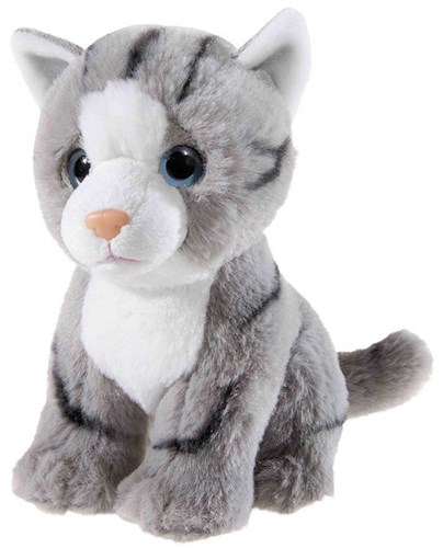 Heunec Kuscheltier Katze grau 22cm Spielzeug Plüschkatze