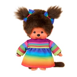Monchhichi Puppe Regenbogenkleid 20 cm Kuscheltier Spielzeug