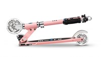 Micro Kinderroller LED - höhenverstellbar, klappbar, rosa, leuchtende Räder-3