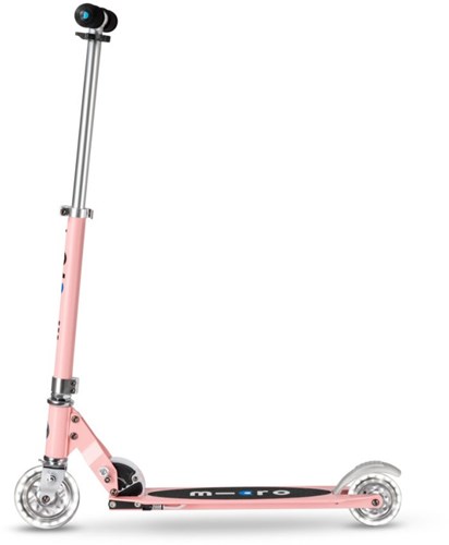 Micro Kinderroller LED - höhenverstellbar, klappbar, rosa, leuchtende Räder-2