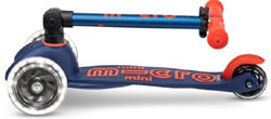 Mini Micro Step Deluxe faltbarer LED Navy Blau Roller