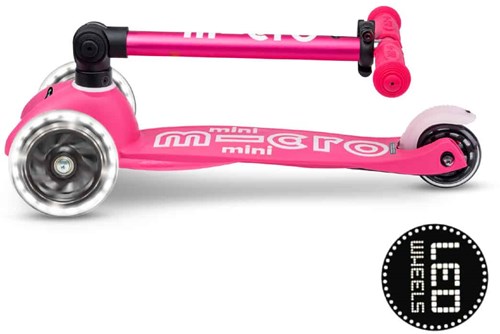 Micro Kinderroller Mini Micro Deluxe faltbar LED pink 2-6 Jahre-2
