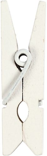 Happy Moments Mini-Wäscheklammern 35x7 mm Weiß 20 Stück