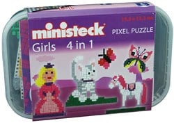 Ministeck Mosaik Mädchen 4-in-1 Kreativset - 510 Teile - Spielzeug