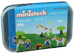 Ministeck Pferde Mosaik Set 4-in-1 - 510 Teile - Kreatives Spielset