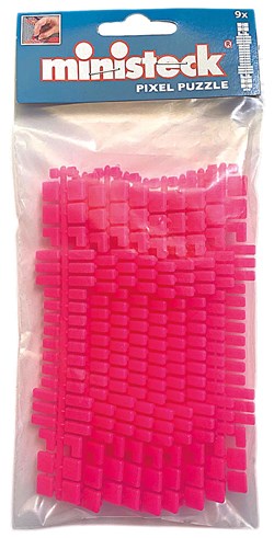 Ministeck Spielzeug - Neonrosa Farbstreifen 9 Stück Polybag kreativ