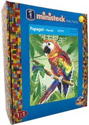 Ministeck Mosaik Papagei XL Box - 1300 Steine - Kreatives Spielzeugset