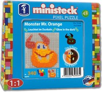 Ministeck Pixel Puzzle Glow in the Dark Glowmonster Mr. Orange Reiseverpackung - Kreatives Spielzeug 340-teilig
