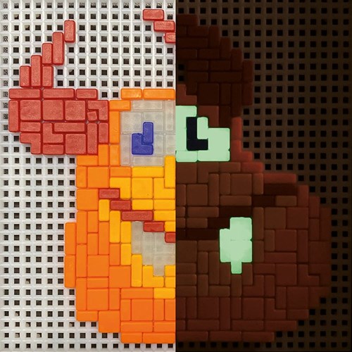 Ministeck Pixel Puzzle Glow in the Dark Glowmonster Mr. Orange Reiseverpackung - Kreatives Spielzeug 340-teilig-2