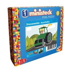Ministeck Baufahrzeug Mosaik Set - Straßenwalze - Kleine Box - 400 Steine
