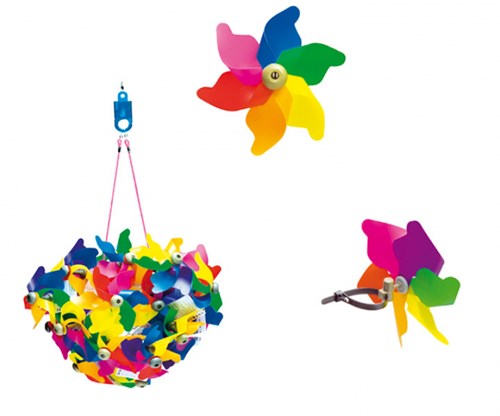 Giobas Windmühle Fahrrad bunt Kunststoff 11 cm Spielzeug Zubehör
