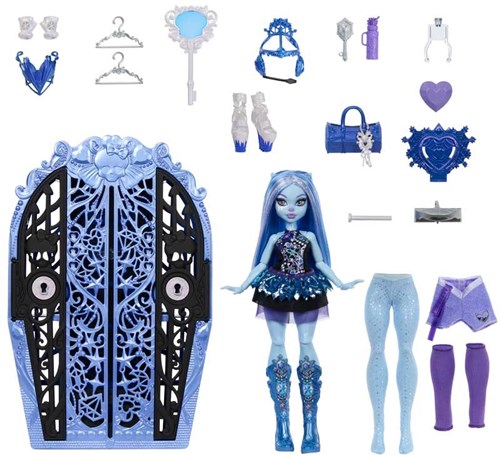 Mattel Monster High Puppe Abbey Bominable mit Überraschungen und Schrank-2