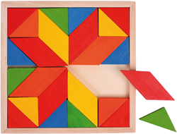 BigJigs Holz Mosaik Puzzle Tablett buntes Spielzeug