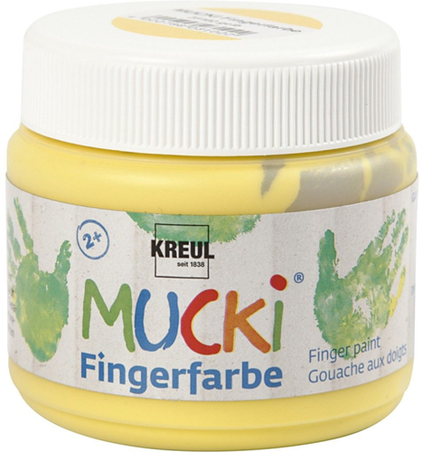 Creativ Company Fingerfarbe Gelb – Kinderfarbe 150ml auf Wasserbasis