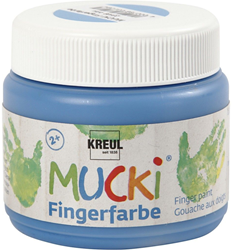 Creativ Company Fingerfarbe metallic blau - Kinderfarbe 150ml Glanz