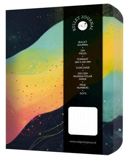 MUS Creatief Bullet Journal Notizbuch Yellow Wave Hardcover 224 Seiten