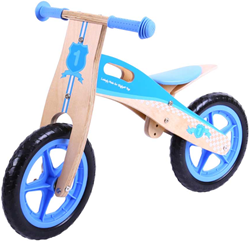 BigJigs Holz Laufrad blau - Balance Bike für Kinder