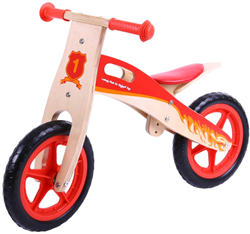 BigJigs Holz Laufrad rot - Balance Bike für Kinder
