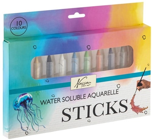 Nassau Nassau Wasserlösliche Aquarellstifte Set 10 Stück
