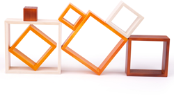 Bigjigs Natural Wooden Stacking Quadrate