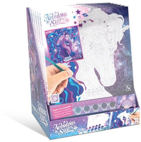 Nebulous Stars Malen nach Zahlen Pferde Leinwand Set mit Rahmen