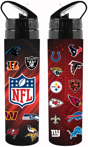 Team Merchandise NFL Team Aluminium 750ml Bottle - Black/Red - 750ml