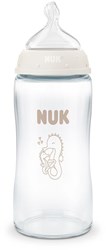 Nuk Babyflasche Glas 240ml Anti-Kolik 3M+ Seepferdchen Temperaturkontrolle