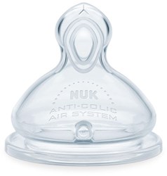 Nuk Babyflaschensauger Silikon 6M+ mit Flow Control 2 Stück