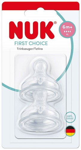 Nuk Babyflaschensauger Silikon XL 6M+ Anti-Kolik 2 Stück-2