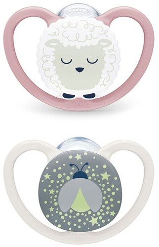 Nuk Baby Schnuller Perfect Match Air Night 6-18M Silikon Schaf-2