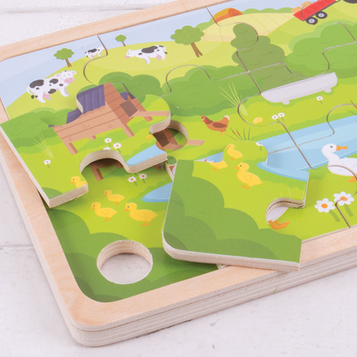 BigJigs Holzpuzzle Bauernhof - Lernspielzeug für Kinder-3