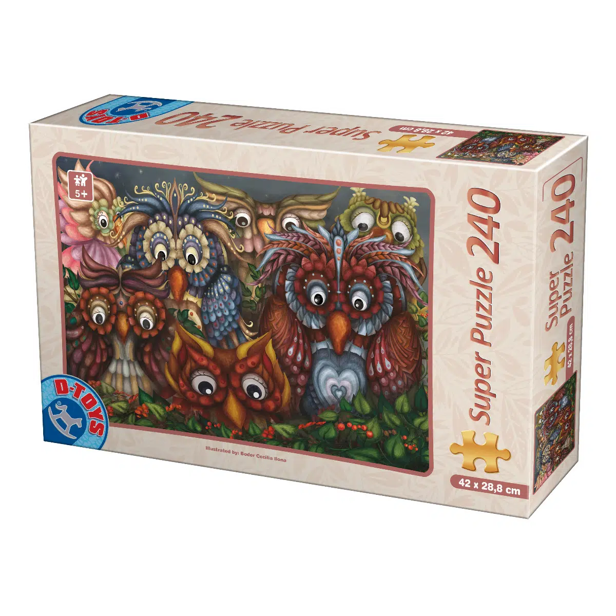 D-Toys Puzzle Eulen - 240 Teile Legespiel bunt-2