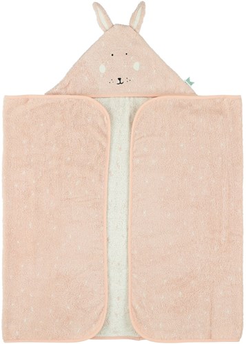 Trixie Kapuzen-Badetuch Bio-Baumwolle 70x130cm Mrs. Rabbit rosa