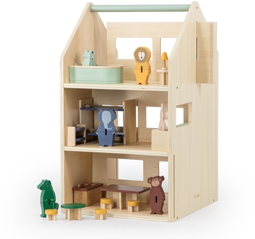 Trixie Holz Spielhaus mit Zubehör