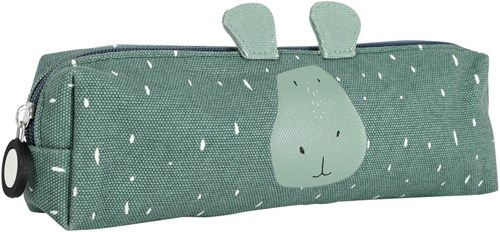 Trixie lange Federmäppchen - Mr. Hippo - grüne Schuletui für Kinder