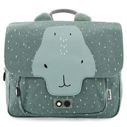 Trixie Schulranzen - Kinderrucksack Mr. Hippo wasserabweisend Baumwolle grün