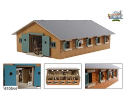 Kids Globe Paardenstal Hout Met 9 Paardenboxen 1:32