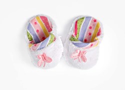 Heless Puppenpantoffeln weiß mit Schmetterling für Babypuppen 35-45 cm