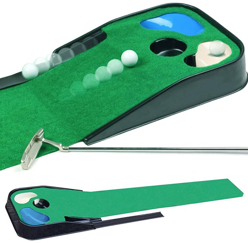 Longridge Putt N Hazzard Putting Mat (With Ball Return Tray) - Green -