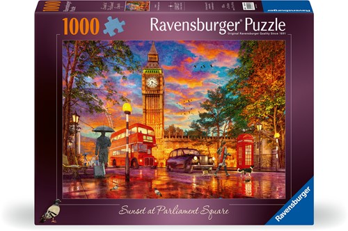 Legpuzzel Zonsondergang Op Parliament Square, Londen, 1000st.-2