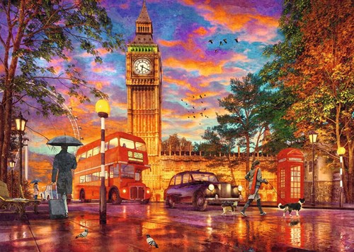 Legpuzzel Zonsondergang Op Parliament Square, Londen, 1000st.